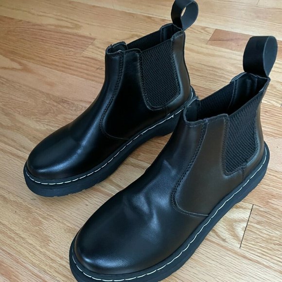 Womens Black Chunky Heel Short Chelsea Ankle Boot - US 6.5 - Picture 4 of 6
